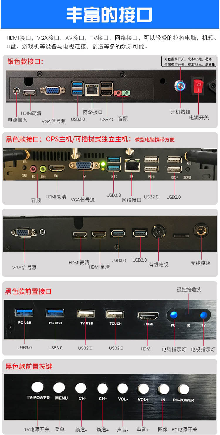 幼兒園教學(xué)一體機接口配置